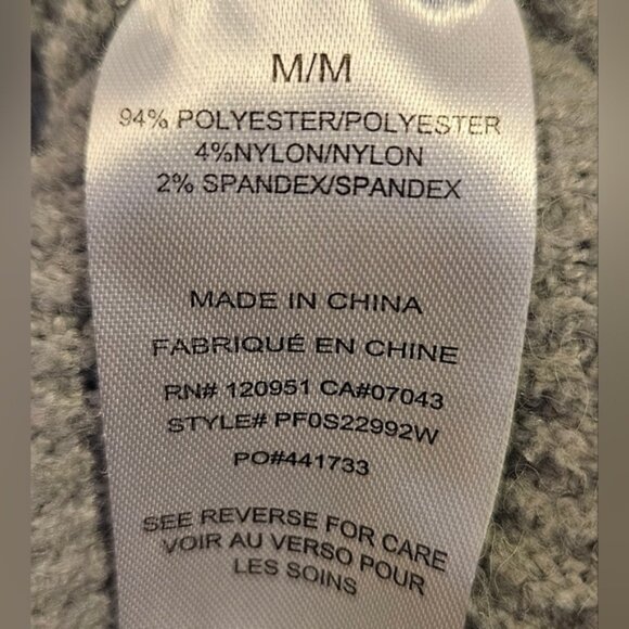 Pink Rose Gray Ribbed Knit V-Neck Sweater Balloon Sleeve Size Medium - Picture 10 of 10